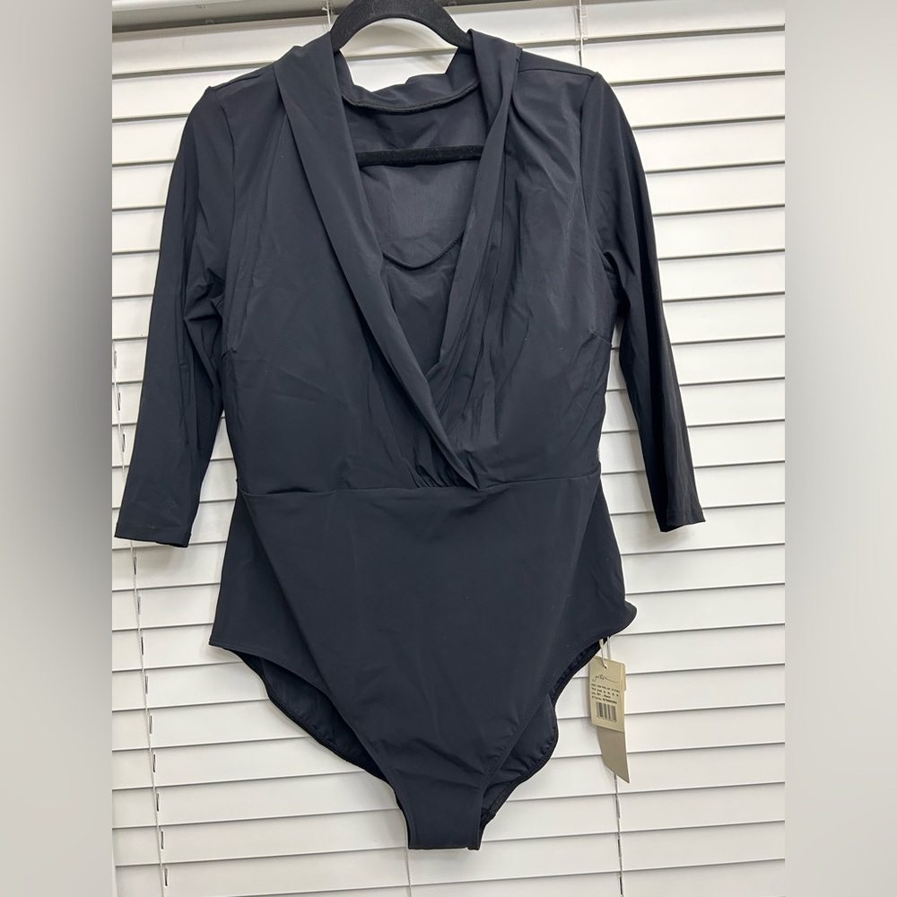 GOTTEX MODEST V-NECK SURPLICE ONE PIECE SWIMSUIT - Picture 4 of 6